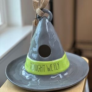 Rae Dunn - TONIGHT WE FLY - Ceramic Witches Hat Birdhouse - Hocus Pocus